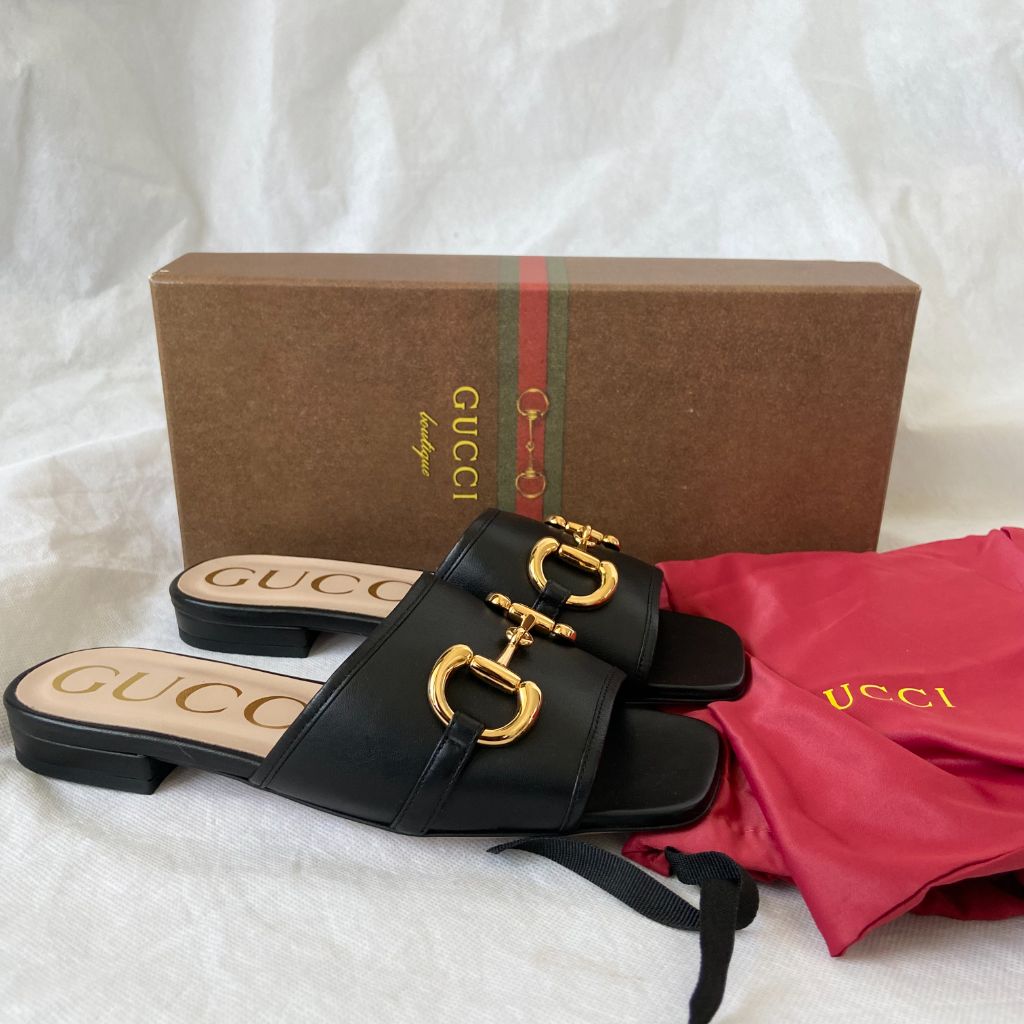 Leather Flipflops Gucci GUCCI SHOES SANDALS GG LOGO FLIP FLOPS