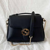 Gucci interlocking G black leather flap bag with goldtone hardware - BOPF | Business of Preloved Fashion