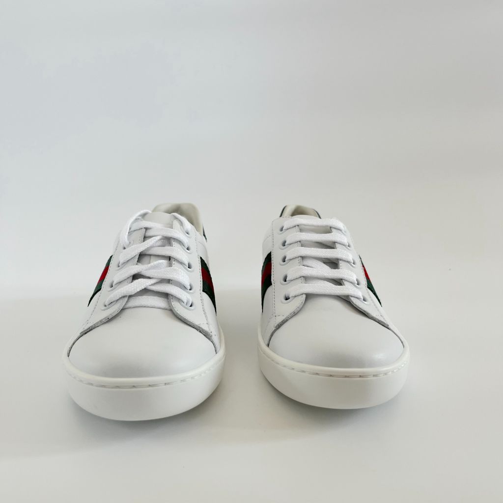Gucci Ace Sneakers Men's Size US 8.5 White Leather Low Top Shoes 337222  Italy | eBay