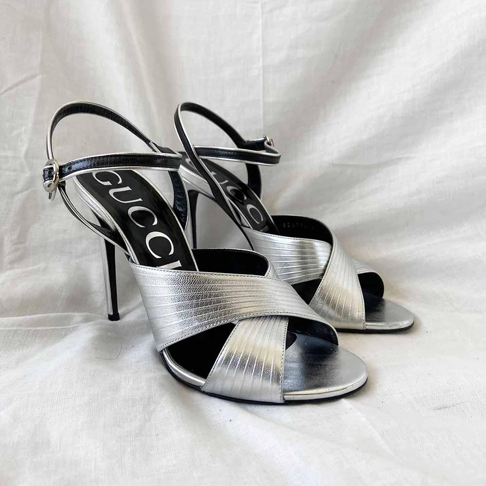 Gucci Leather criss cross sandals, 41 - BOPF | Business of Preloved Fashion