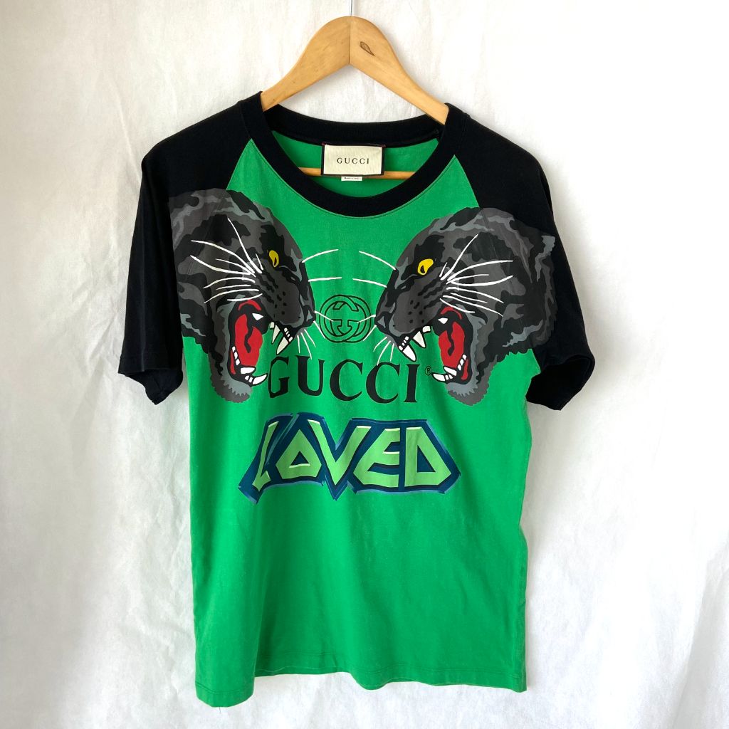 Gucci GUCCI◇19SS/LOVED TIGER TEE/S/コットン/GLD/549099-XJAI1 