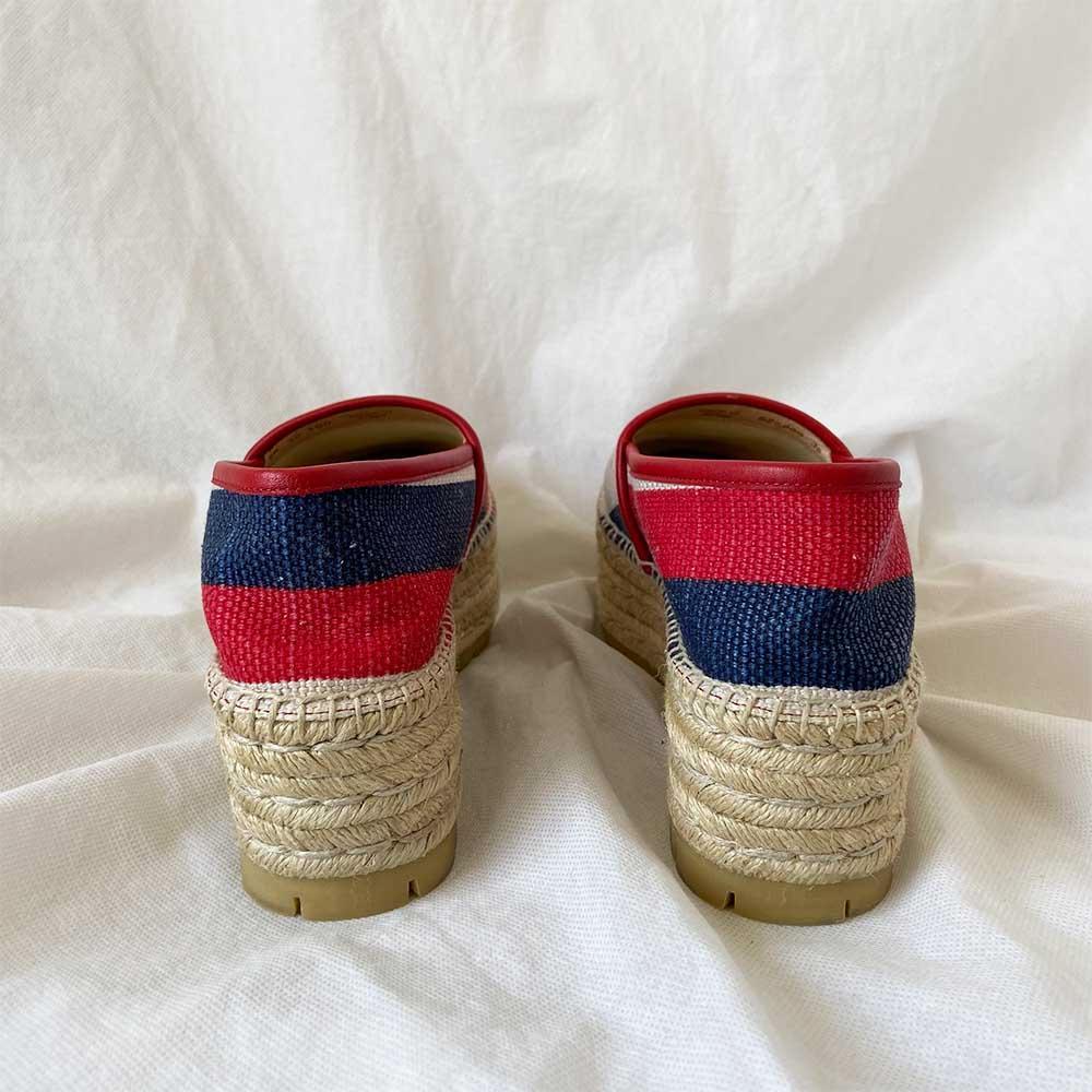 Gucci Logo Sylvie Platform Espadrille In Multicolour, 38 - BOPF | Business of Preloved Fashion