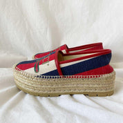 Gucci Logo Sylvie Platform Espadrille In Multicolour, 38 - BOPF | Business of Preloved Fashion