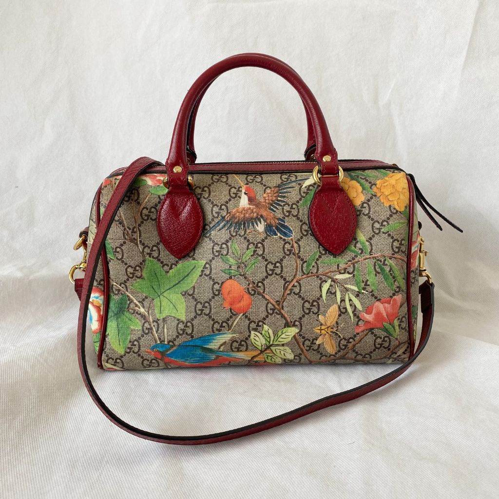 Gucci Multicolor GG Blooms Supreme Canvas and Leather Boston Bag - BOPF | Business of Preloved Fashion