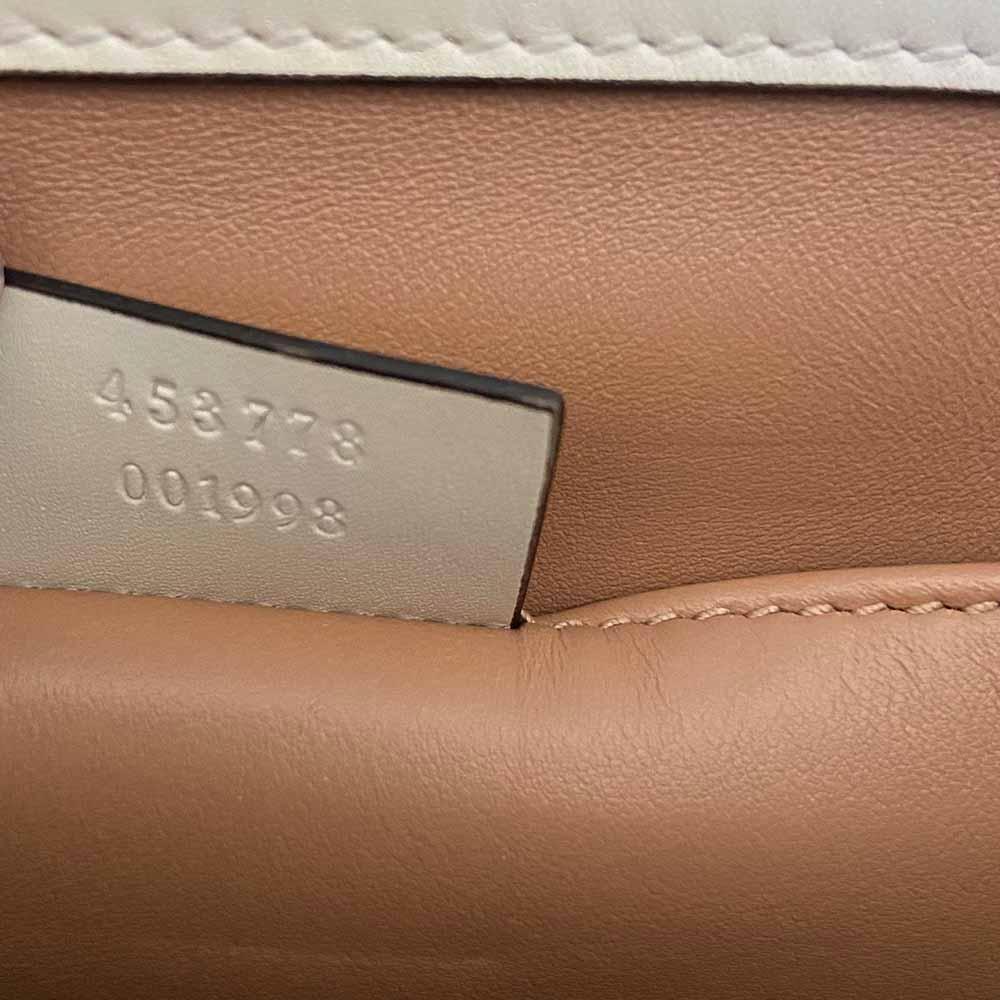 Gucci Off White Leather Broadway Pearly Bee Shoulder Bag - BOPF | Business of Preloved Fashion