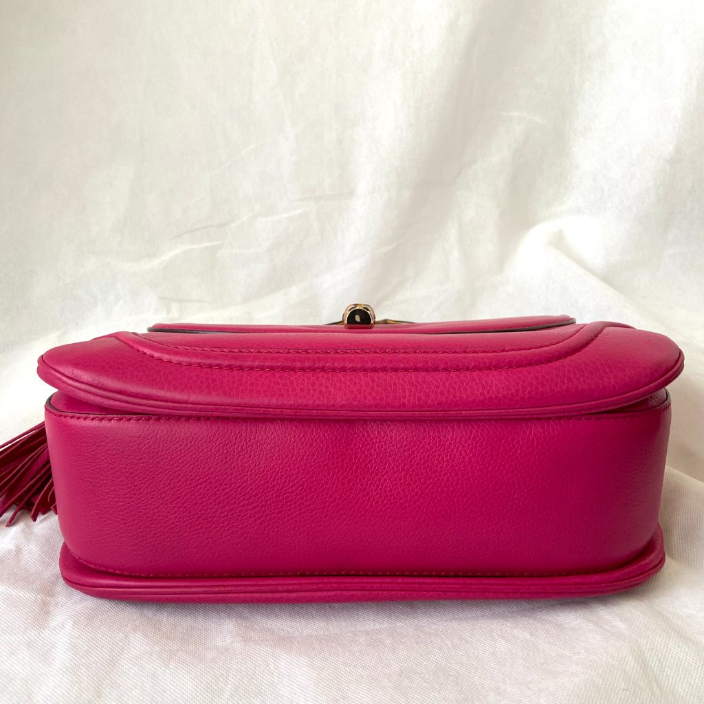 Gucci Pink Leather Large Bamboo Tassel Top Handle Bag - BOPF | Business of Preloved Fashion