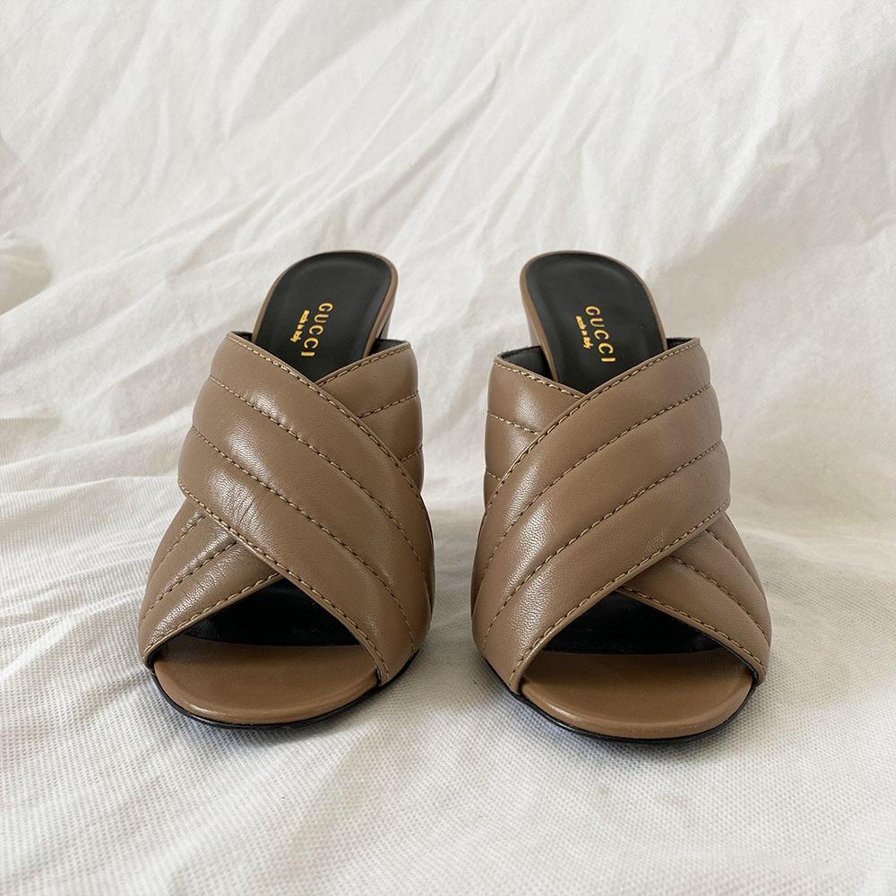 Gucci tan criss-cross leather sylvie mules, 37 - BOPF | Business of Preloved Fashion