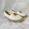 Gucci White Leather GG Marmont Espadrille Flats, 37.5 - BOPF | Business of Preloved Fashion