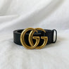 Gucci Wide leather belt with Double G buckle - BOPF | Business of Preloved Fashion