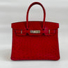 Hermes Birkin Rouge Red Vif Ostrich with Palladium Hardware - BOPF | Business of Preloved Fashion