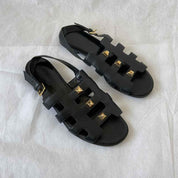Hermes Black Leather Sandal with Rockstud, 38 - BOPF | Business of Preloved Fashion