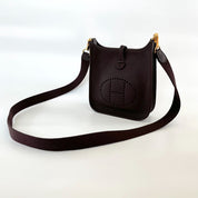 Hermès Chocolate Clemence Leather Evelyn TPM bag - BOPF | Business of Preloved Fashion