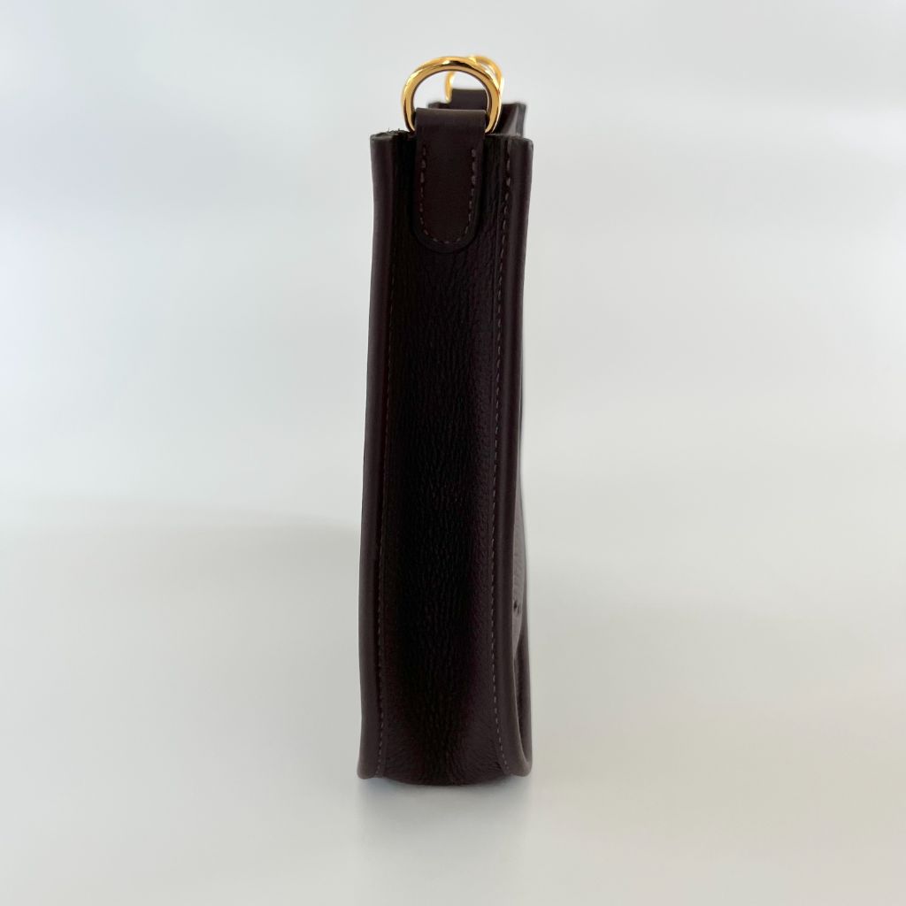 Hermès Chocolate Clemence Leather Evelyn TPM bag - BOPF | Business of Preloved Fashion