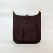 Hermès Chocolate Clemence Leather Evelyn TPM bag - BOPF | Business of Preloved Fashion