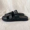Hermes Chypre black leather sandals , 39 - BOPF | Business of Preloved Fashion