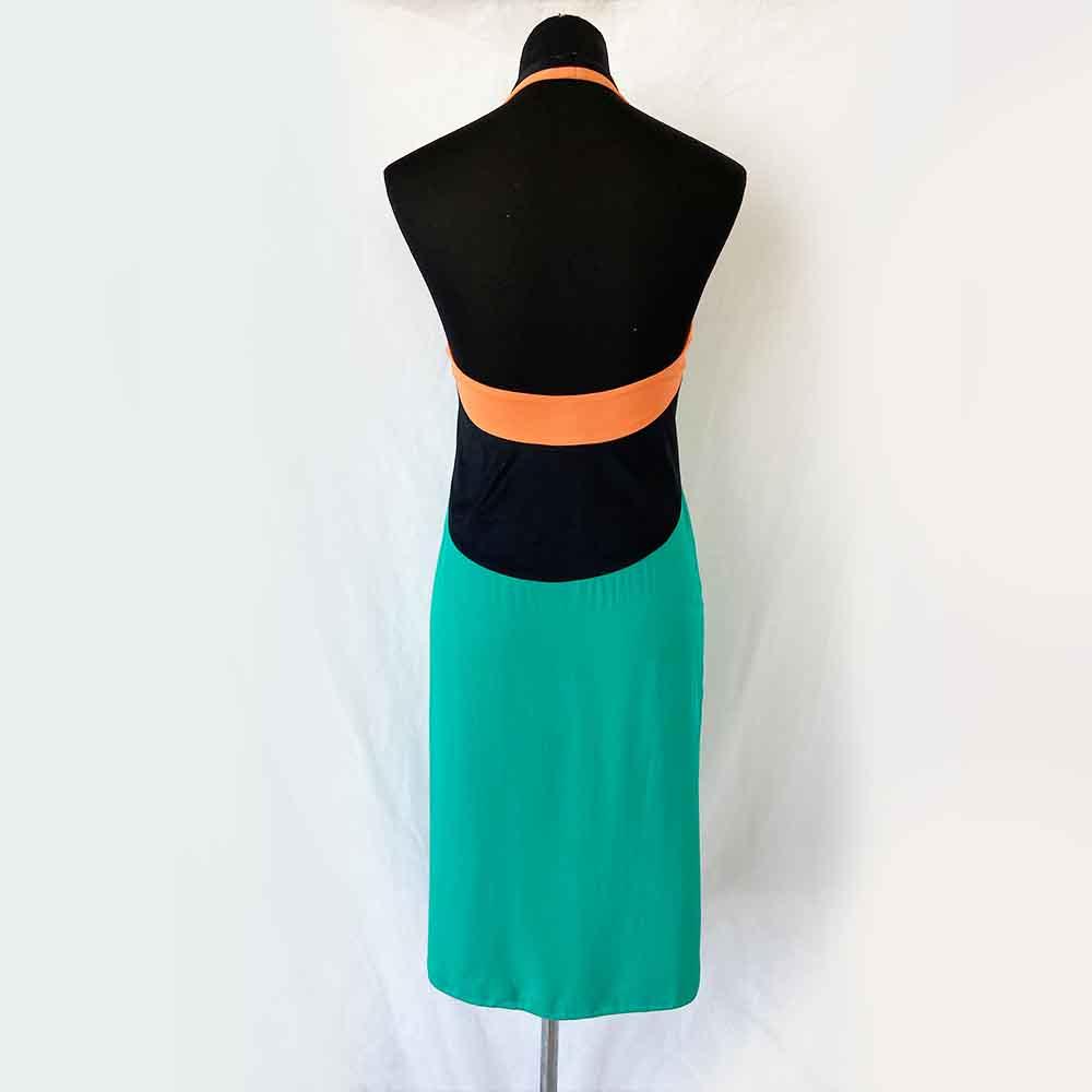 Hermes Green/Orange Vintage Halter Silk Dress - BOPF | Business of Preloved Fashion