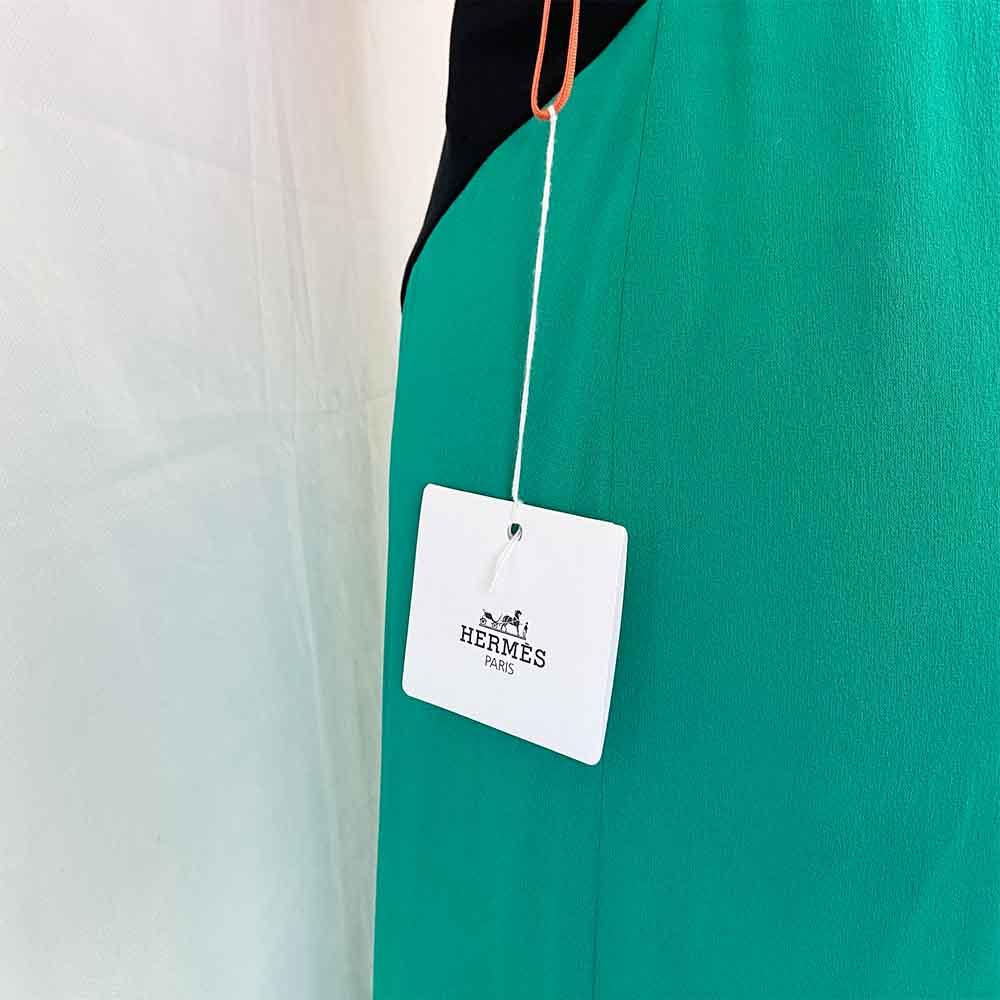 Hermes Green/Orange Vintage Halter Silk Dress - BOPF | Business of Preloved Fashion Hermes Green/Orange Vintage Halter Silk Dress - BOPF | Business of Preloved Fashion