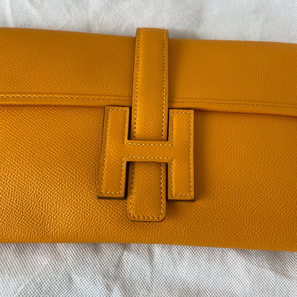 Hermes Jaune Epsom Leather Elan Jige 29 Clutch - BOPF | Business of Preloved Fashion