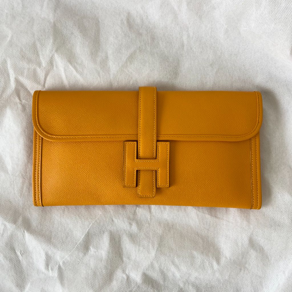 Hermes Jaune Epsom Leather Elan Jige 29 Clutch - BOPF | Business of Preloved Fashion