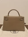 Hermes Kelly 20 Mini Sellier Bag Etoupe Limited Edition Epsom Gold Hardware - BOPF | Business of Preloved Fashion