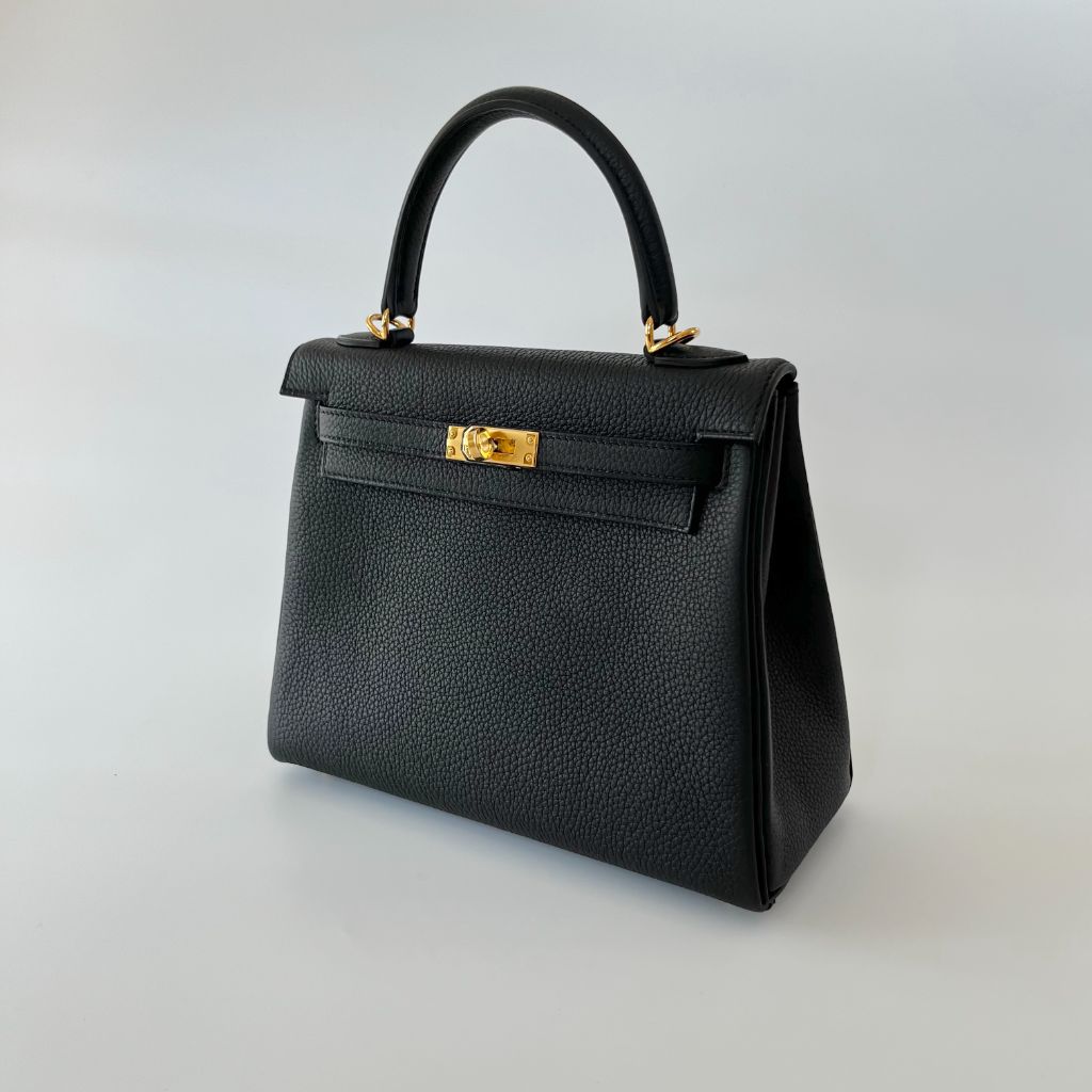 Hermès Kelly 25 Black Togo Leather Bag - BOPF | Business of Preloved Fashion
