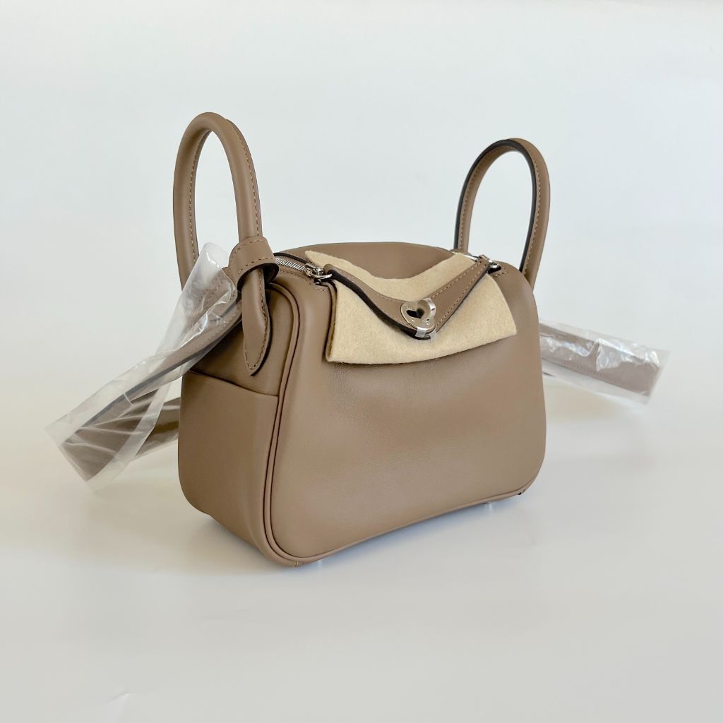 Hermes Lindy Taupe Grey Veau Swift Leather ○ Labellov ○ Buy and Sell  Authentic Luxury