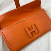 Hermes Orange Epsom Leather Elan Jige 29 Clutch - BOPF | Business of Preloved Fashion