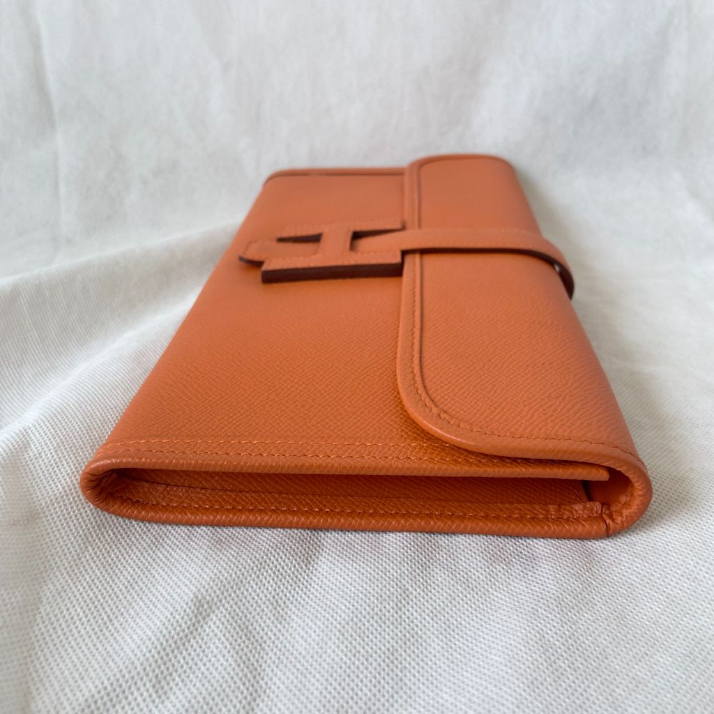 Hermes Orange Epsom Leather Elan Jige 29 Clutch - BOPF | Business of Preloved Fashion