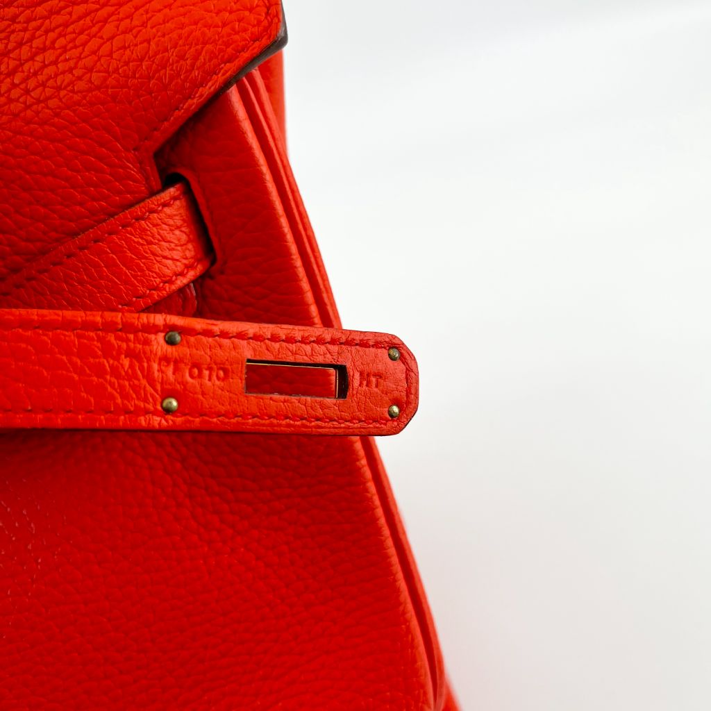 Hermes 40cm Orange Swift Leather Massai Cut Bag - Yoogi's Closet