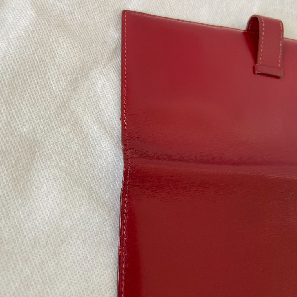Hermés Red Leather Bearn Gusset Wallet - BOPF | Business of Preloved Fashion