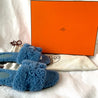 Hermes Shearling Blue Slippers, 37 - BOPF | Business of Preloved Fashion
