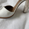 Hermes white leather sandals with silver heel, womens 38 - BOPF | Business of Preloved Fashion