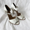 Hermes white leather sandals with silver heel, womens 38 - BOPF | Business of Preloved Fashion