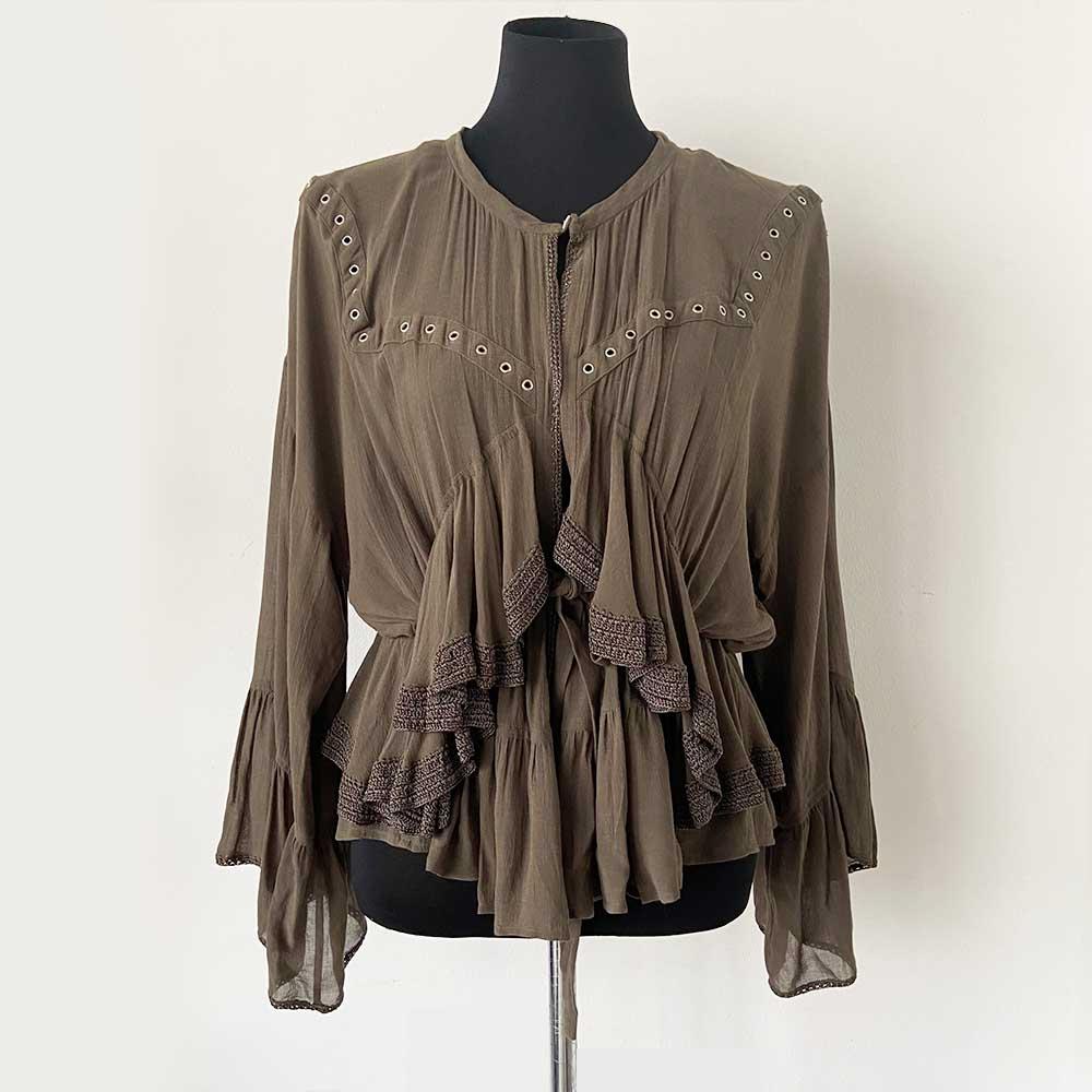 Iro Green Embroidered Cardigan - BOPF | Business of Preloved Fashion