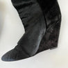 Isabel Marant knee high black calfskin and pony hair wedge boots - BOPF | Business of Preloved Fashion
