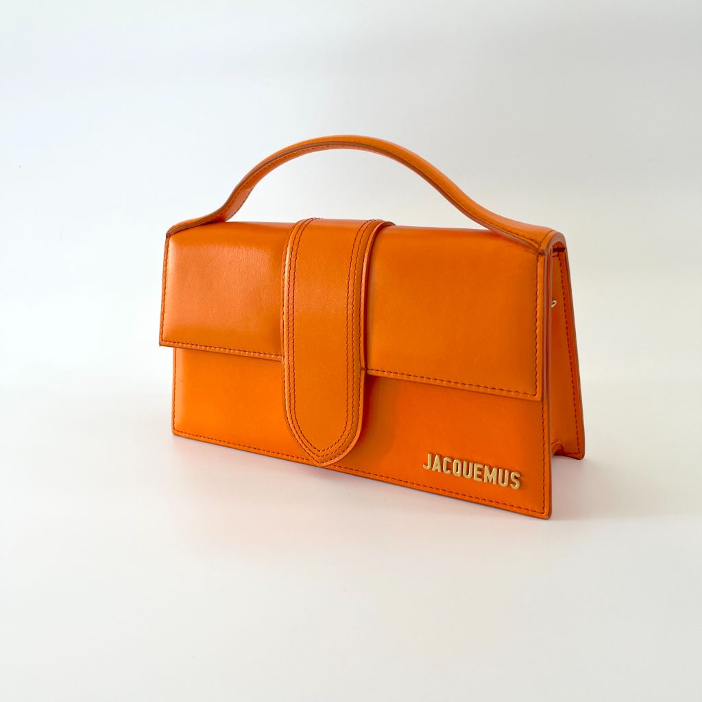 Jacquemus Le Grand Bambino orange leather shoulder bag - BOPF | Business of Preloved Fashion