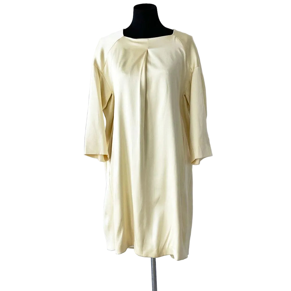 Jil Sander Light Yellow Silk Midi Shift Dress - BOPF | Business of Preloved Fashion