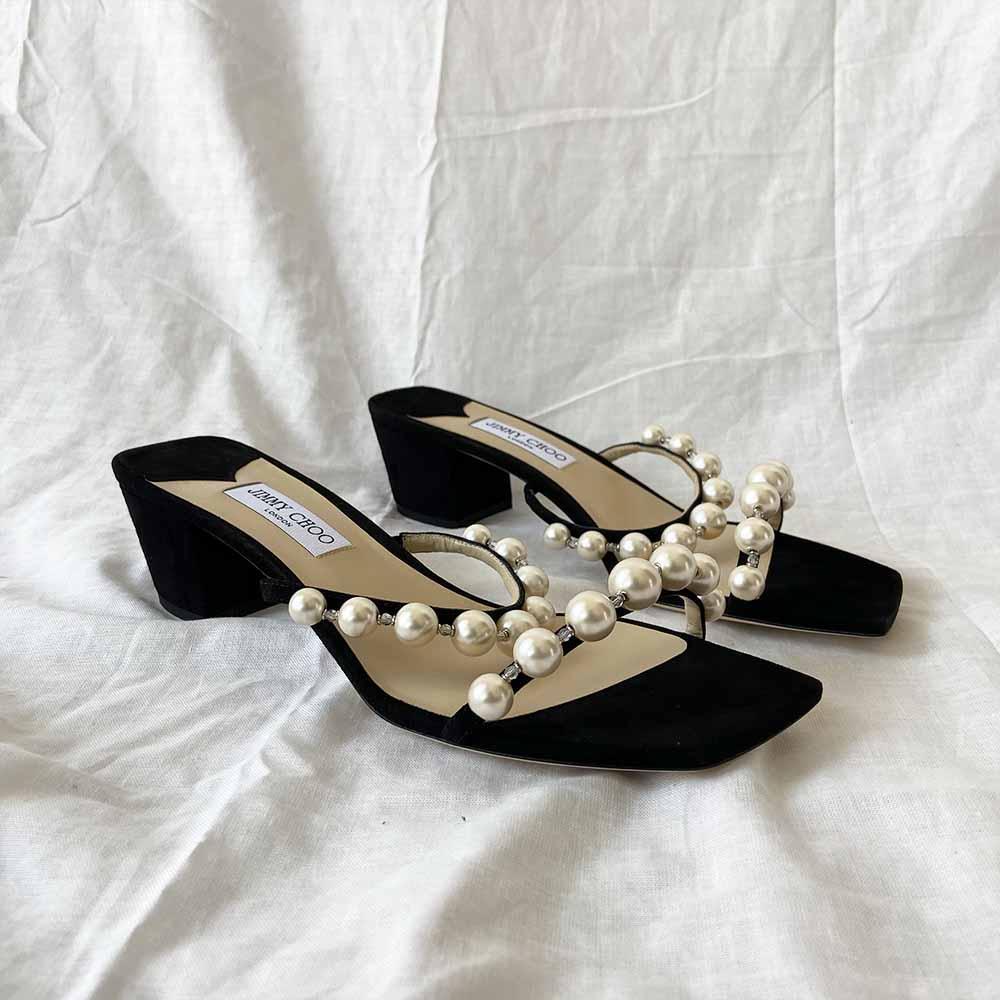 Jimmy Choo Amara 45 Mules in Suede, 43 - BOPF | Business of Preloved Fashion