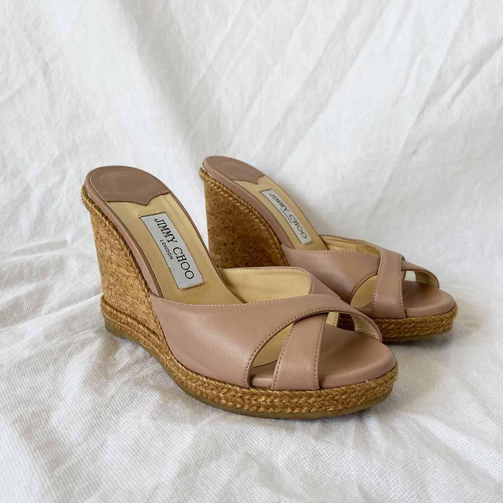 Jimmy Choo Cork Wedge Criss Cross Slide, 38.5 - BOPF | Business of Preloved Fashion