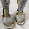 Jimmy Choo Silver Glitter ‘Lana’ T-Strap 100mm Sandals, 41 - BOPF | Business of Preloved Fashion