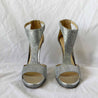 Jimmy Choo Silver Glitter ‘Lana’ T-Strap 100mm Sandals, 41 - BOPF | Business of Preloved Fashion