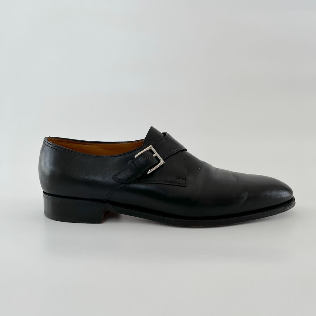 John Lobb single strap monks in black leather - BOPF | Business of Preloved Fashion