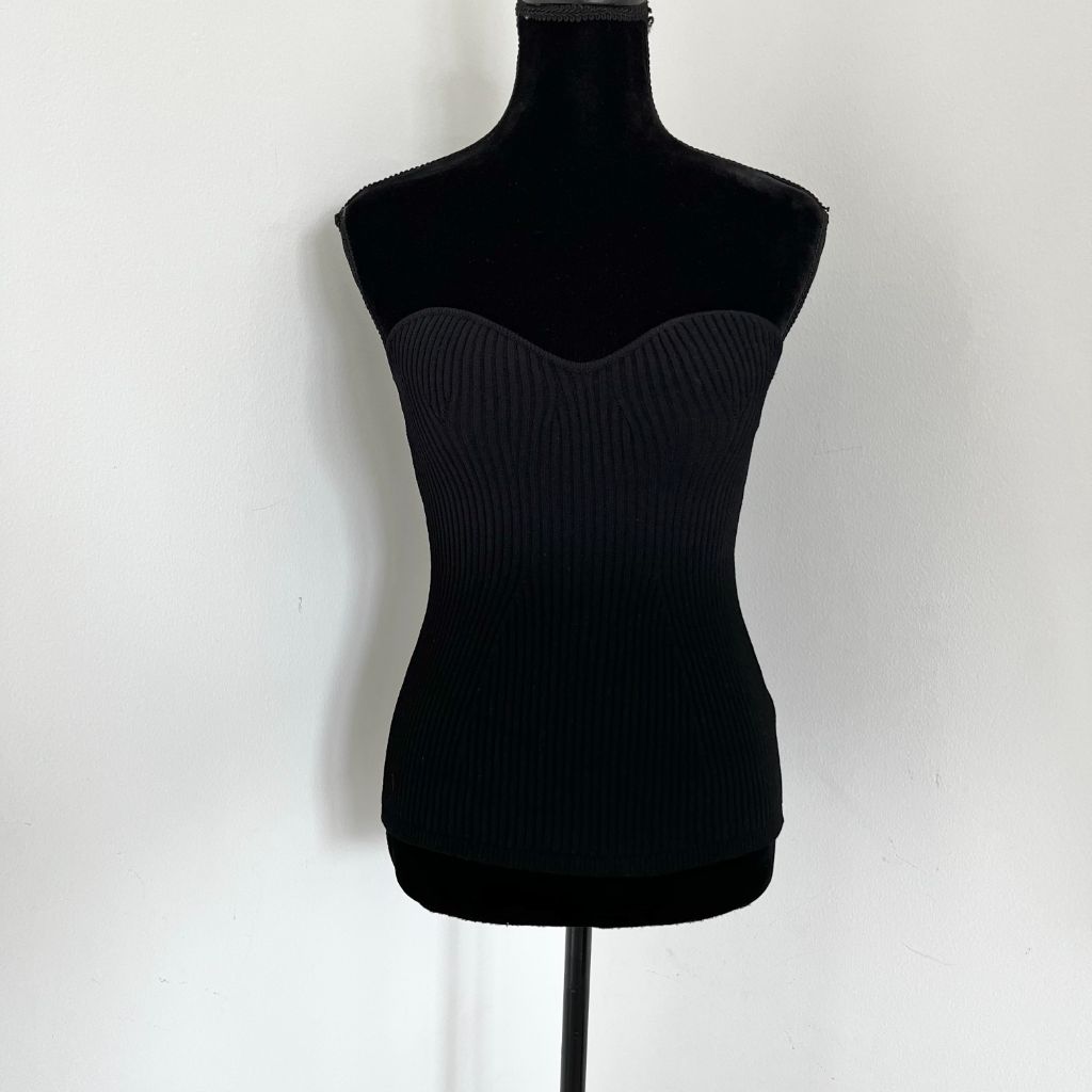 Khaite Luccie black ribbed tube top - BOPF | Business of Preloved Fashion