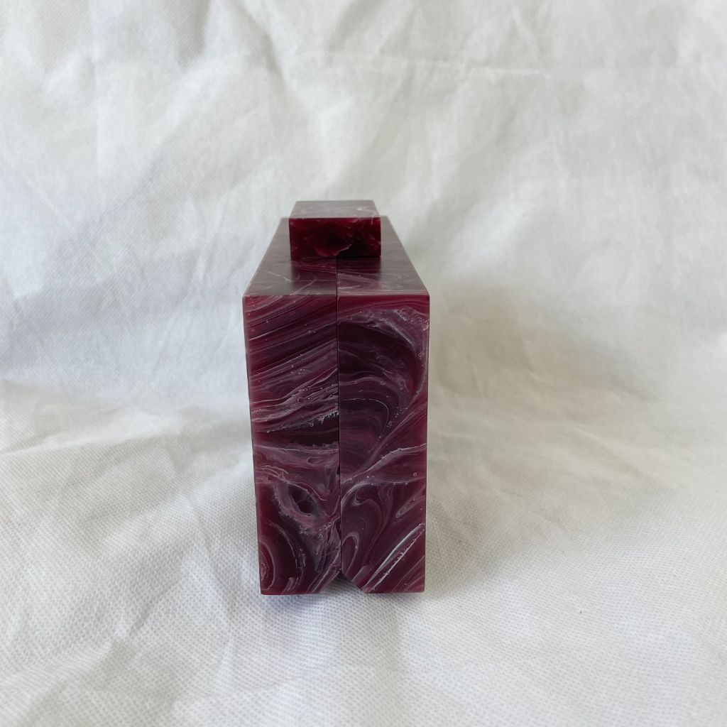 L’AFSHAR Burgundy Marble Striped Box Clutch - BOPF | Business of Preloved Fashion