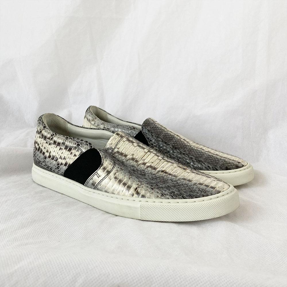 Lanvin Grey Python Slip On Python Loafer, 41 - BOPF | Business of Preloved Fashion