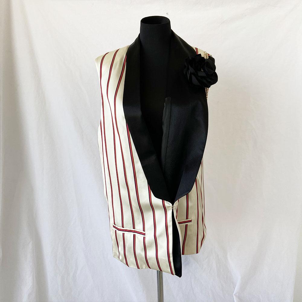 Lanvin Striped Chain and Flower Blazer - BOPF | Business of Preloved Fashion