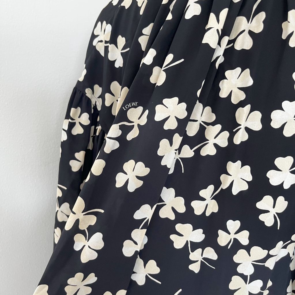 Loewe Black Dress With White Clover Leaf Print - BOPF | Business of Preloved Fashion Loewe Black Dress With White Clover Leaf Print - BOPF | Business of Preloved Fashion