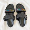 Louis Vuitton Black Leather New Wave Bom Dia Flat Sandals, 40 - BOPF | Business of Preloved Fashion