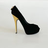 Louis Vuitton Black Suede "Oh Really!" Peep Toe Platform Pumps, 40 - BOPF | Business of Preloved Fashion