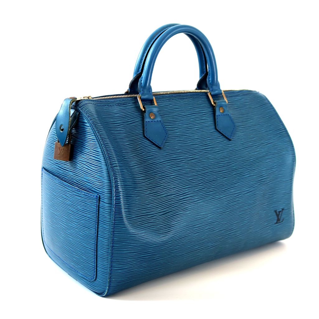Louis Vuitton - Authenticated Speedy Handbag - Leather Blue Plain for Women, Very Good Condition